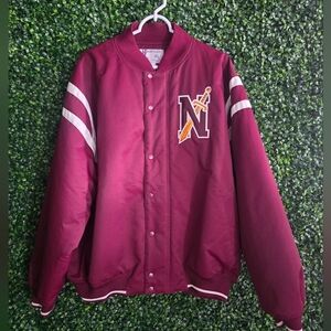 Russell Authentic Men's Maroon Varsity Jacket with Sword Emblem Size XL